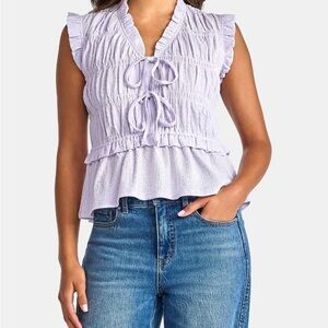 Time and Tru Light Purple Ruffled Blouse